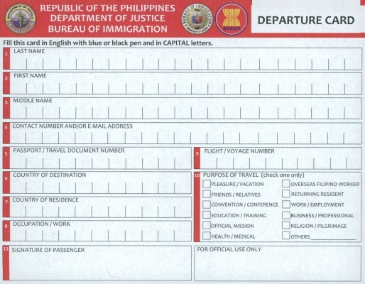 The new 2014 Departure Card