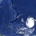 Tropical Storm BAVI moving west