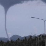 Tornado in Legazpi – an impressive waterspout surprised people yesterday afternoon