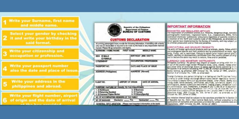 The Philippines Customs form